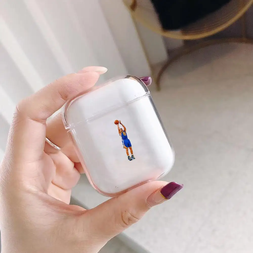 Знаменитый бренд баскетбольных Athlete наушники чехол для Apple airpods чехол игрок NBA Bluetooth Pop Air стручки чехол прозрачный жесткий чехол из пластика с изображением крышка
