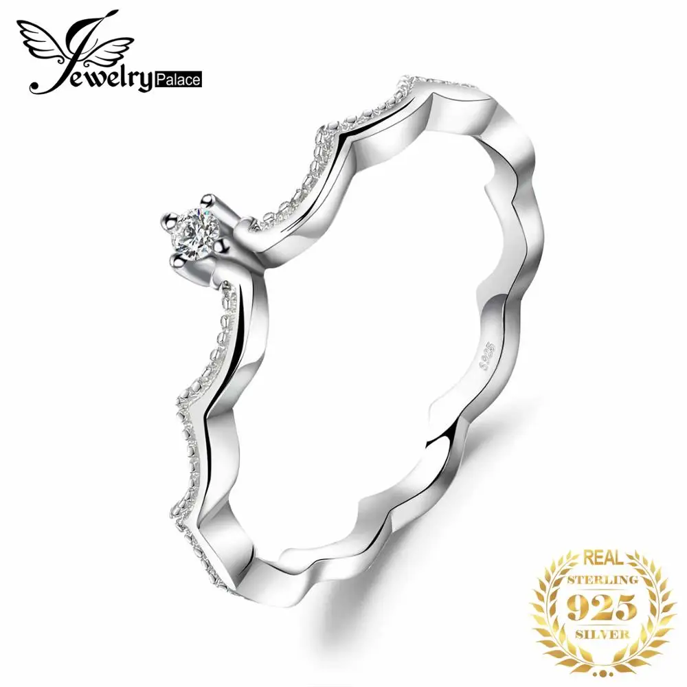 Jewelrypalace прекрасный 0.2ct Обручение пасьянс кольцо стерлингового серебра 925 пробы