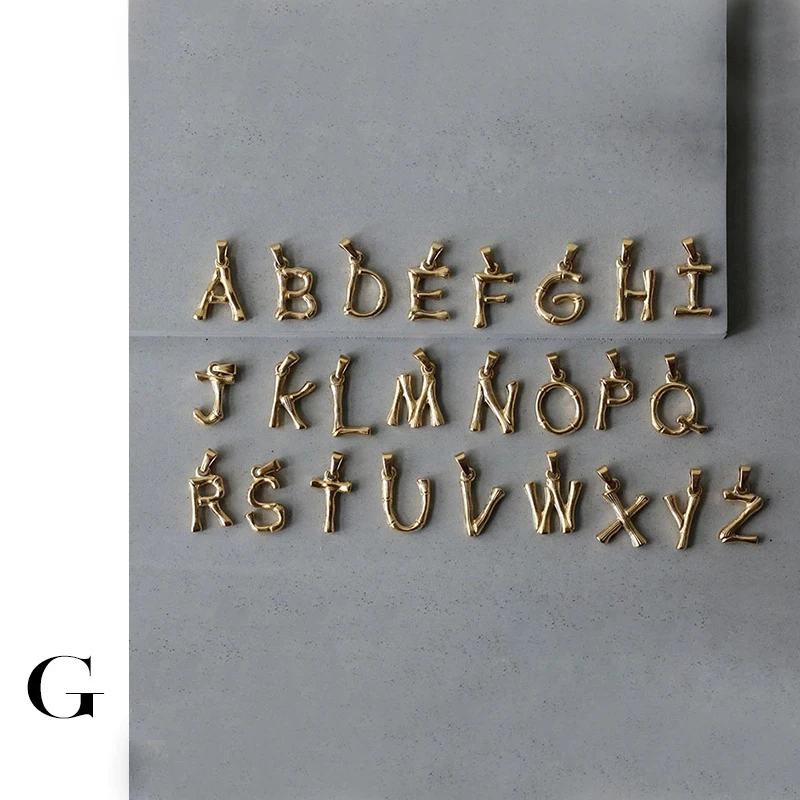 

GHIDBK Stainless Steel A-Z Alphabets Initials Letters Charms Pendants Fashion Jewelry Wholesale