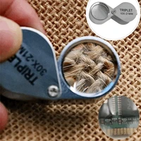 portable handheld metal magnifier magnifying loupe loop folding monocular glass watchmaker jewelry diamond solder repair tools