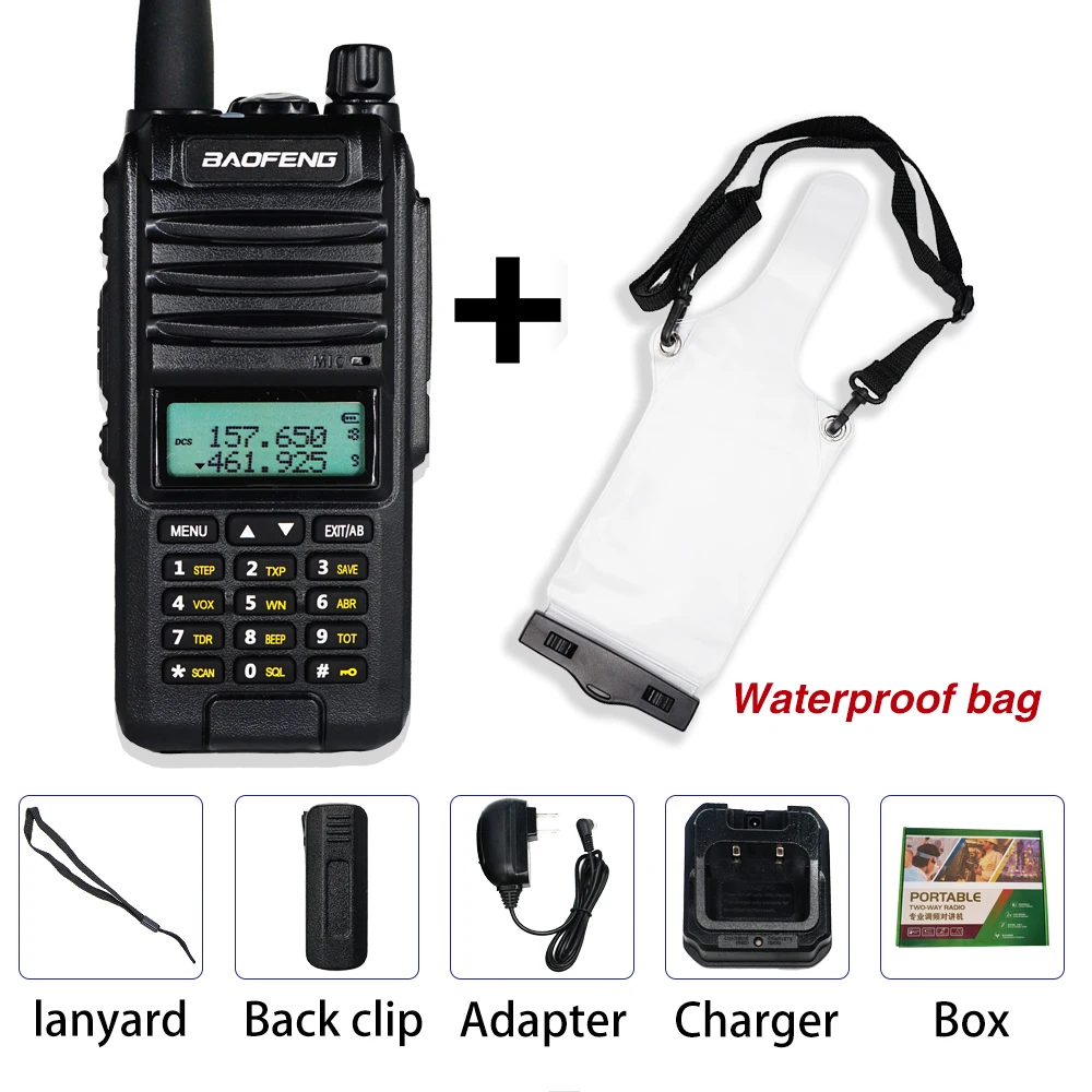 Add waterproof bag BaoFeng A58S трехдиапазонная 8 Вт рация 3800 мАч портативная CB Ham радио 10 км fm-приемопередатчик обновление UV-82hp двухстороннее радио UV82 - Цвет: Add waterproof bag