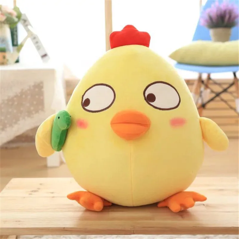 Cute cartoon stuffed animal cotton pillow creative Rooster year mascot plush chicken toy doll | Игрушки и хобби