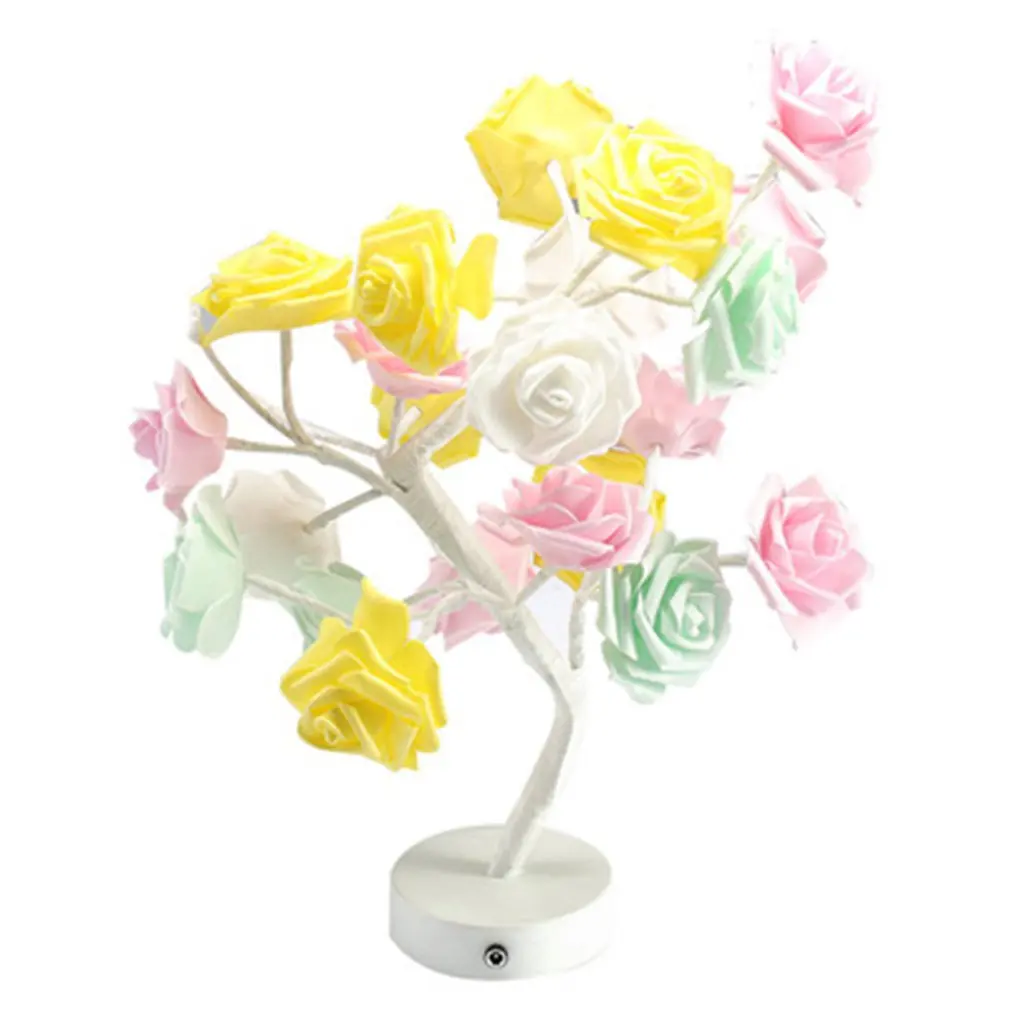 

Светодиодная настольная лампа, USB ночники с изображением розы, дерева, Рождественское украшение, подарок для детской комнаты, освещение с цв...