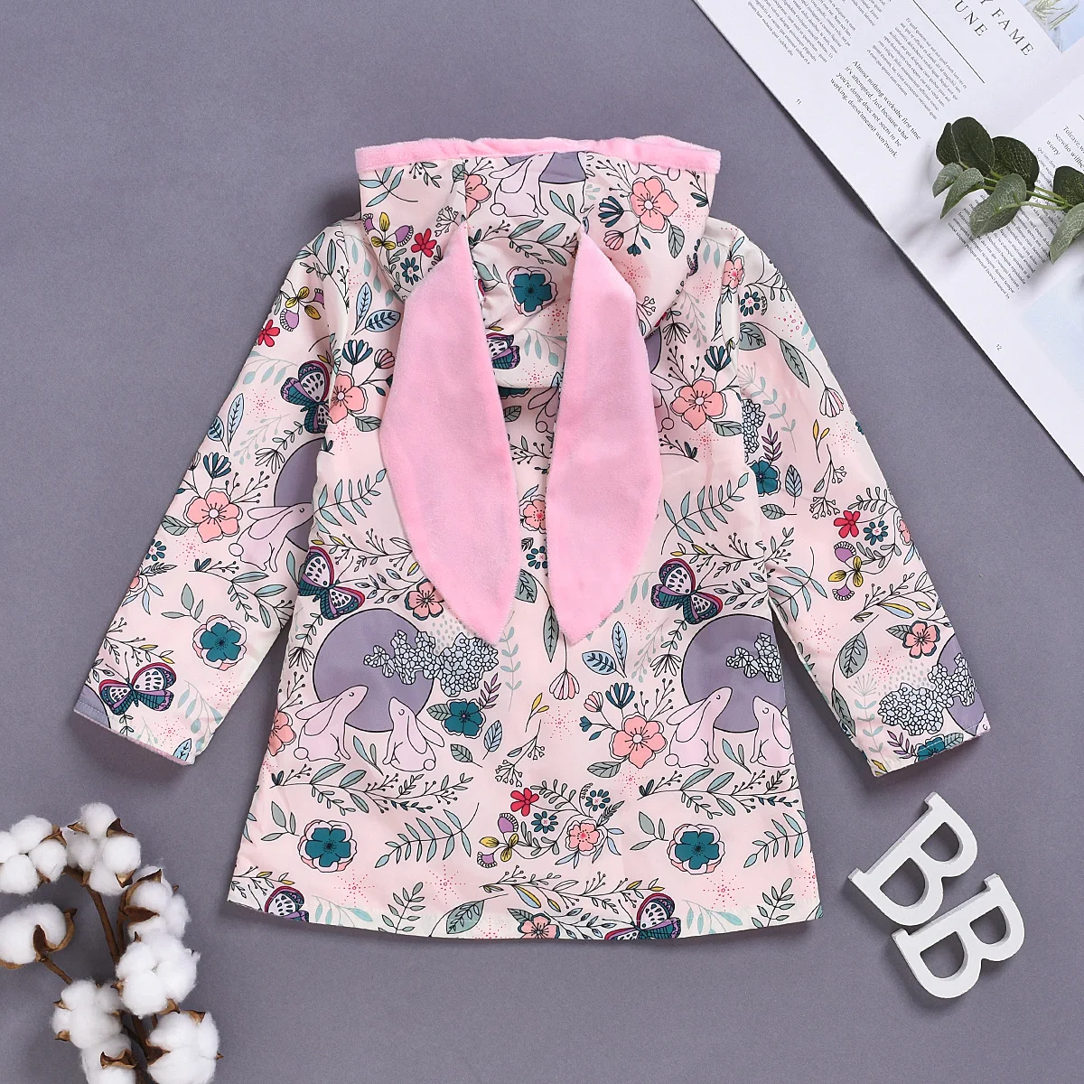 Зимняя куртка принцессы для маленьких девочек с цветочным принтом и милыми