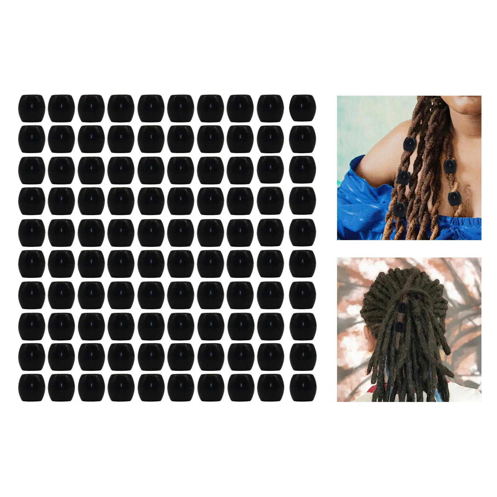 

100Pcs Hair Pony Beads Beauty Supplies Crafts Kit for Dreadlock Make up Wig Link Wig Dance Extensions Hair Styling Chain