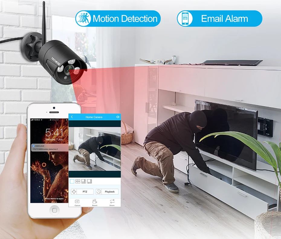 Techege 4CH CCTV система 1080P HD аудио беспроводной NVR комплект Открытый Ночное Видение безопасности IP камера wifi CCTV система Plug& Play