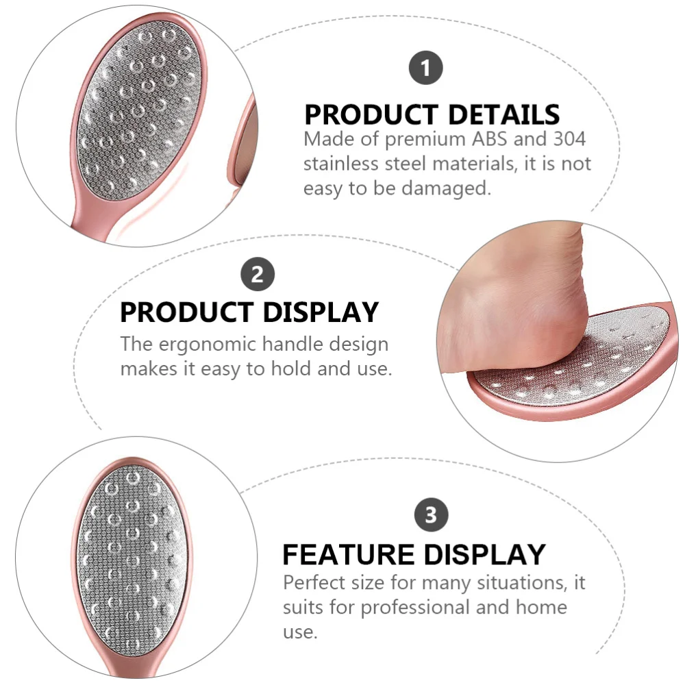

1pc Foot Care File Exfoliating Pedicure Tool Callus Remover Scrubber (Rose Gold)