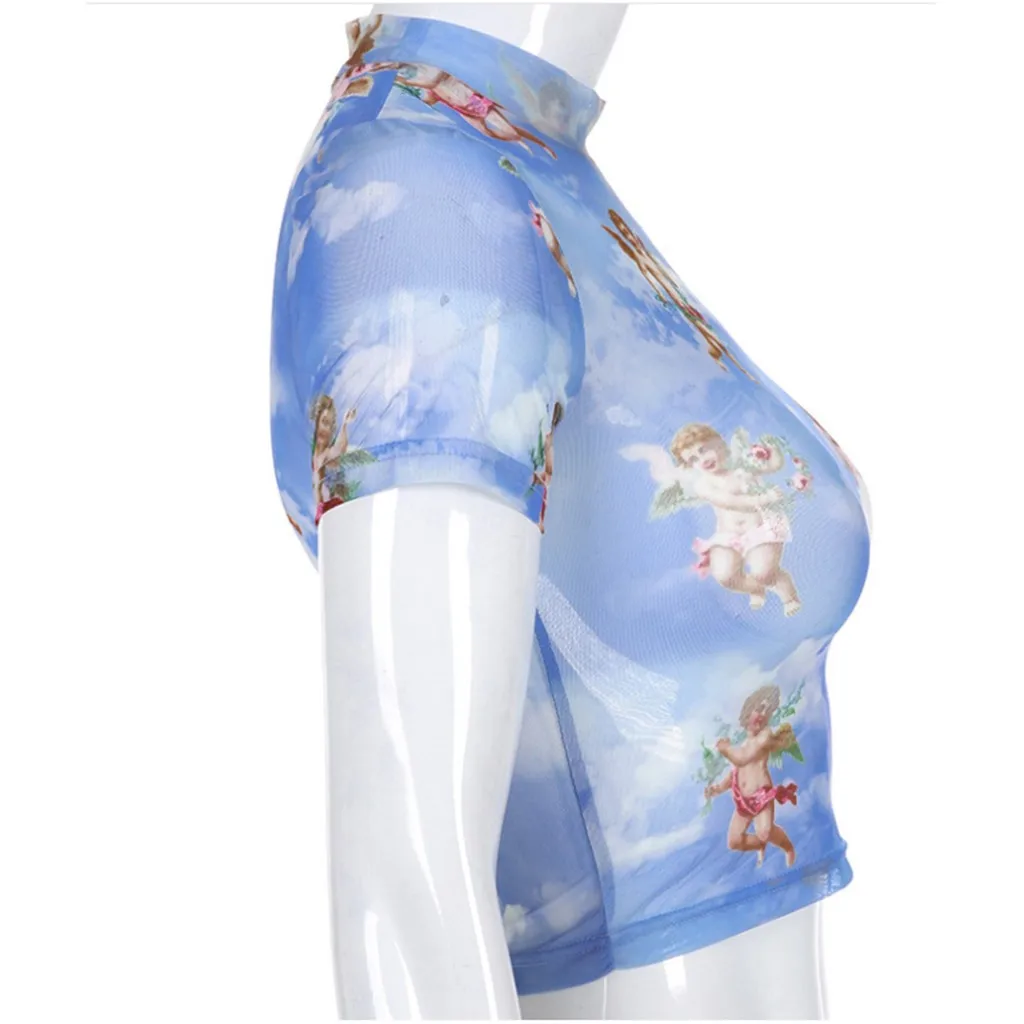 Винтажная одежда футболки с графическим рисунком модные топы женская водолазка