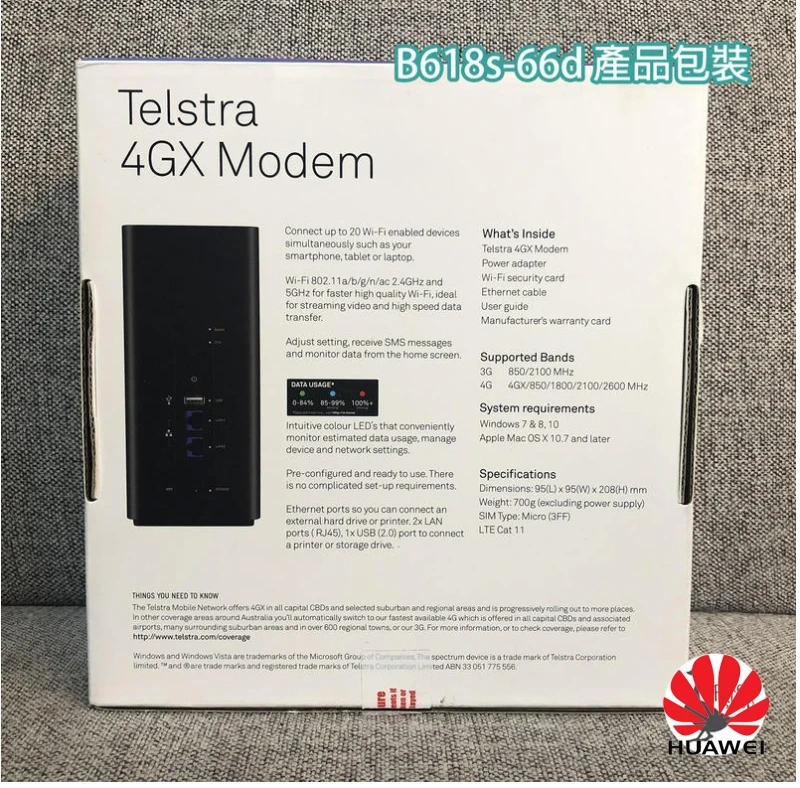 Разблокированный модем Huawei B618 B618S-66D Cat11 600 Мбит/с 4G LTE CPE маршрутизатор fdd