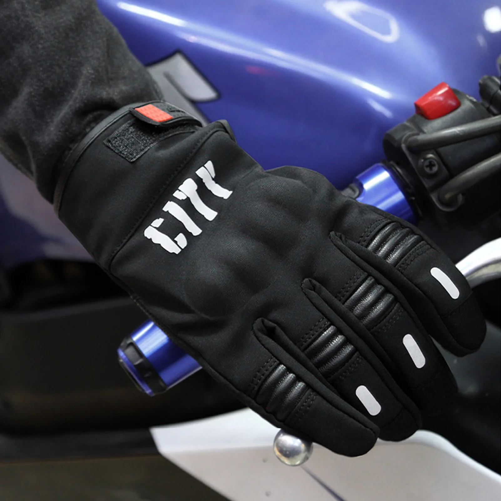 

Winter Motorcycle Cycling Gloves Waterproof Touch Screen Warm Gloves Outdoor Mountaineering Ski Gloves Reflective Warm Mittens