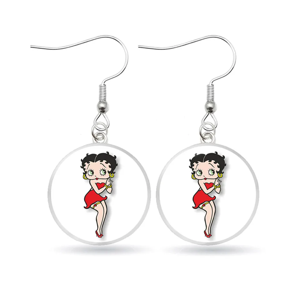 ASZ Betty Boop серьги Harajuku милые Мультяшные картины висячие ювелирные изделия