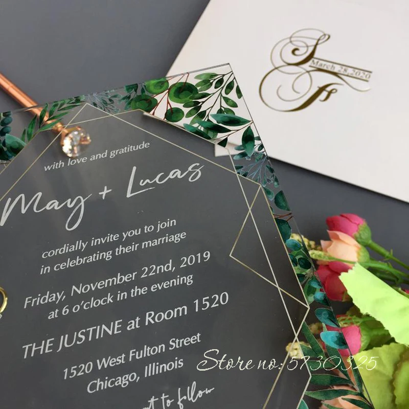 Бесплатная доставка Лазерная резка акриловые формы на заказ приглашения свадьбу