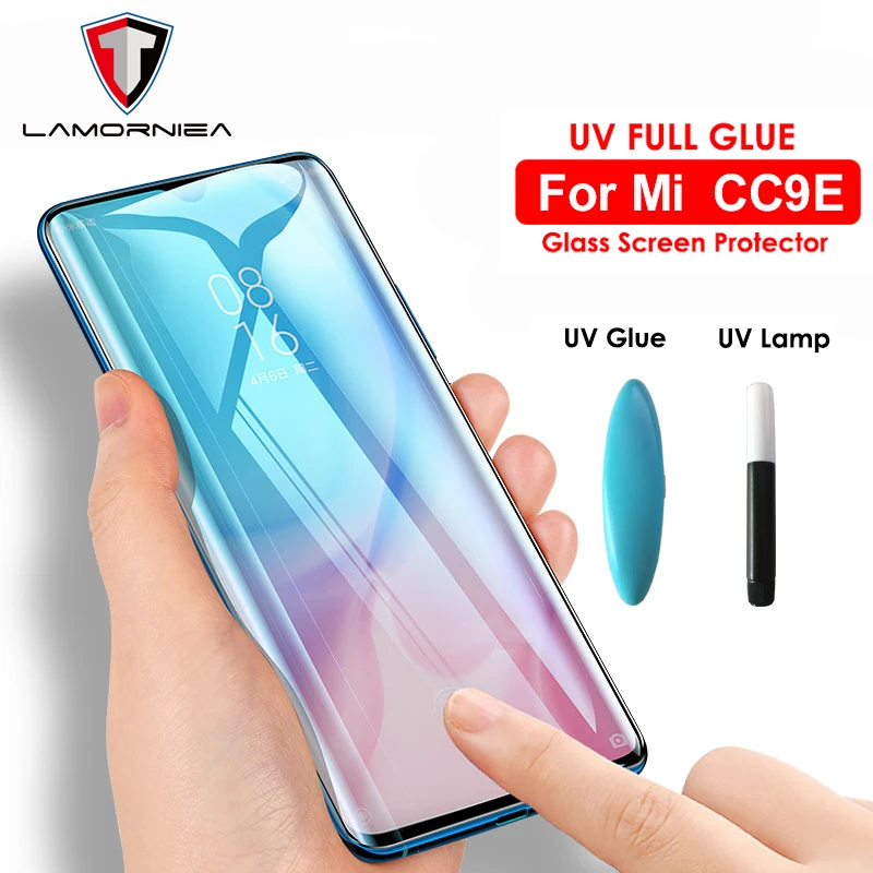 Защитное стекло с полным покрытием от УФ клея для Xiaomi Mi 9 t Pro жидкое закаленное CC9 E