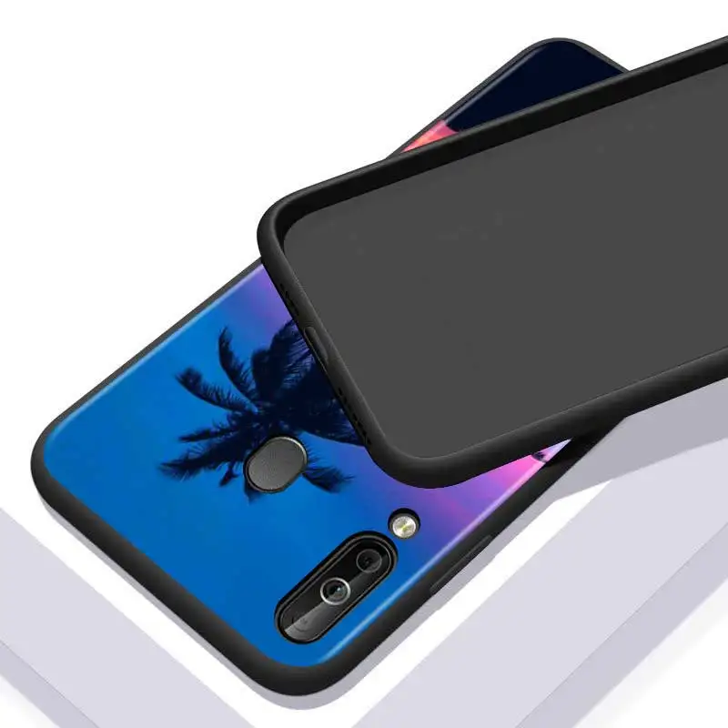 

Palm trees Summer beach for Huawei P Smart Z S Plus 2020 2019 Nova 5T 5i 5 4e 4 3i 3e 3 2i Phone Case Bright Black Cover