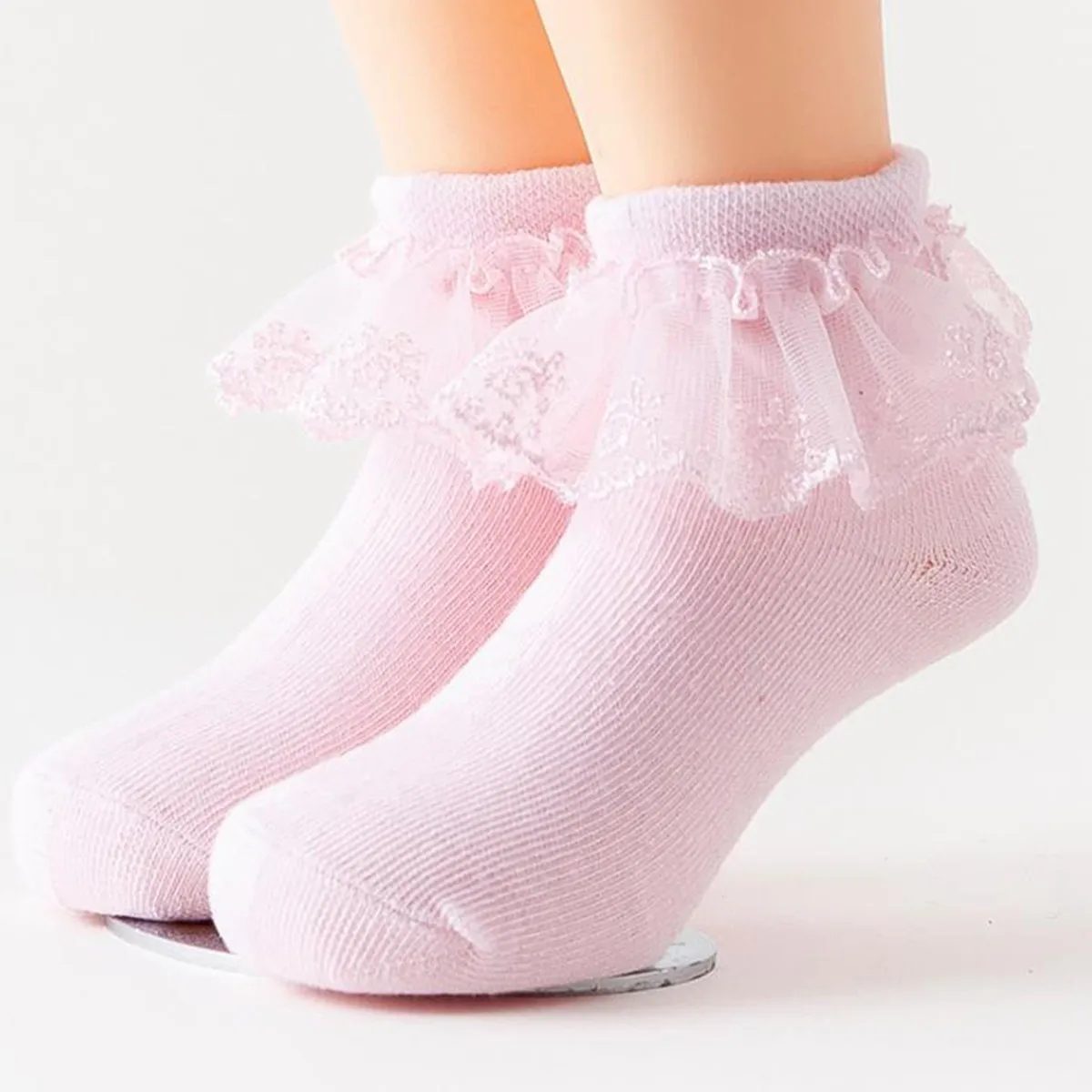 

Baby Girls Cotton Lace Ruffles Socks Frilly Ankle Fancy Fairy Retro Short Socks