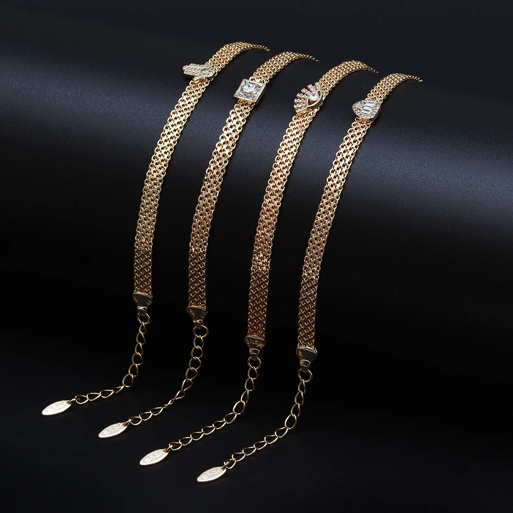 Lucky Eye Fatima Hamsa Hand Heart Evil Bracelet Gold Silver Color Chain Adjustable for Women Girls Jewelry BD197 | Украшения и