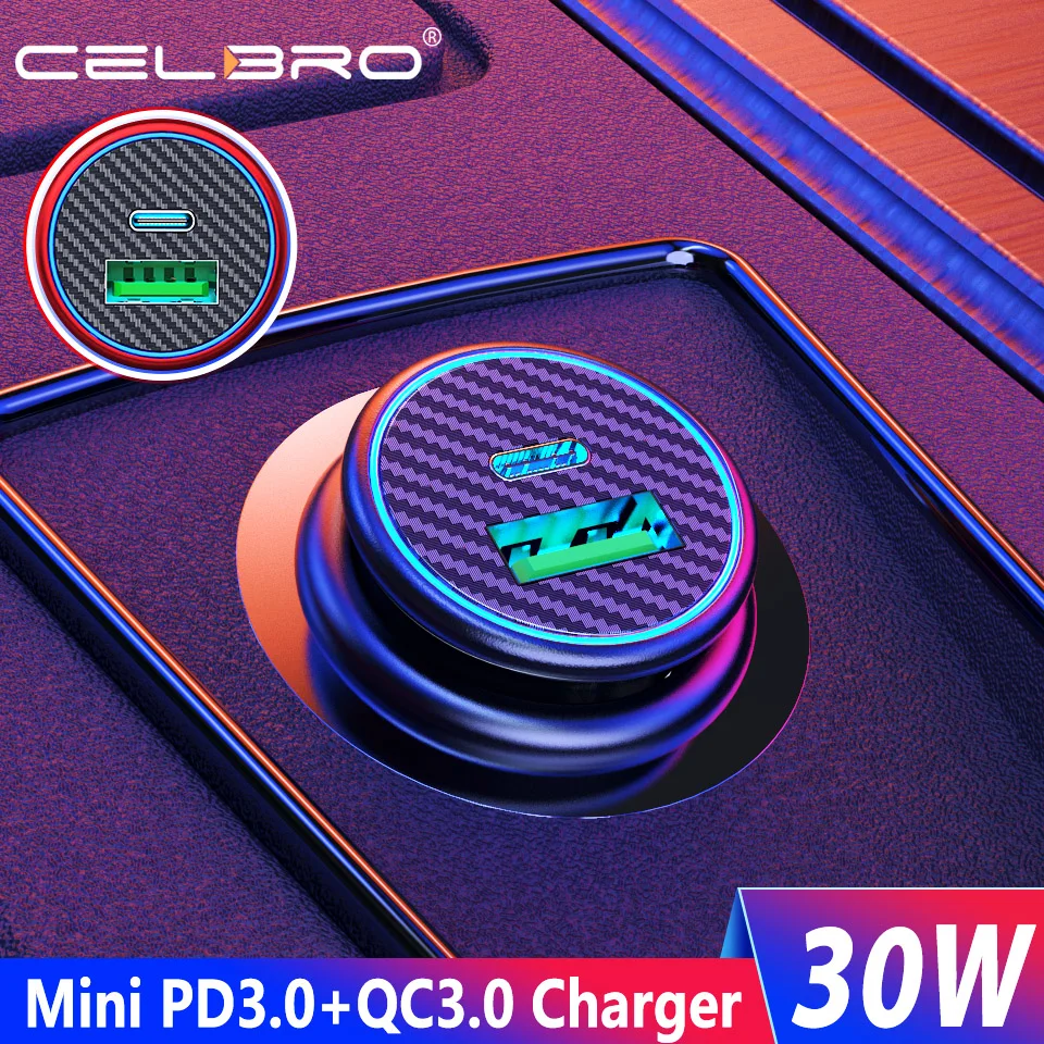 Quick Charge 3 0 30 Вт QC PD Автомобильное зарядное устройство для Samsung S20 S21 5G быстро