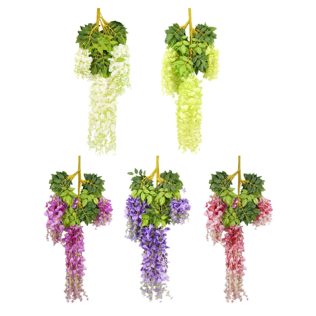 Искусственные цветы для дома и сада товары 110 см Висячие растения шелк Глициния