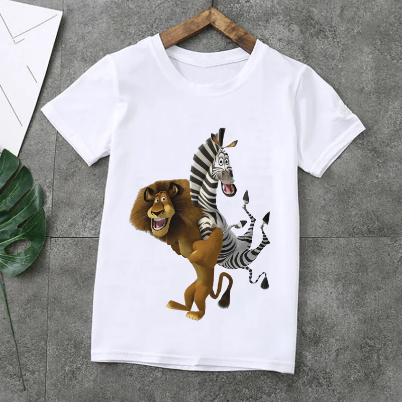 

New Kids Girls T Shirt Summer Baby Boys Animals Of Madagascar Tops Toddler Tees Clothes Children Clothing T-shirts Short Sleeve
