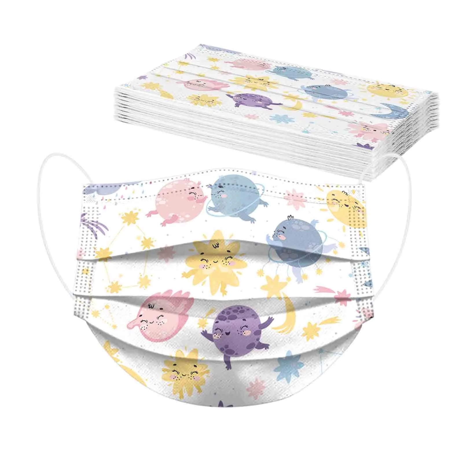 Маска одноразовая детская трехслойная с рисунком астронавта 10 шт. |