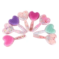 2022 new portable heart shaped safety airbag comb transparent straighten hair massage comb cute child hairdressing products