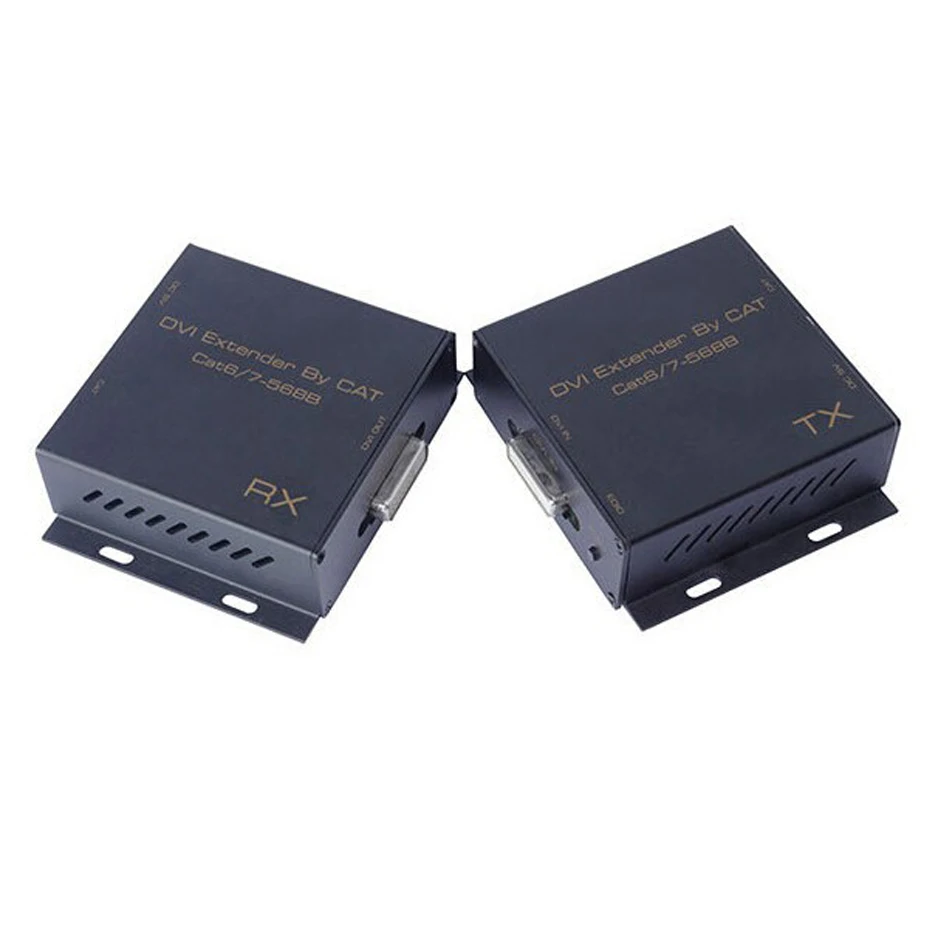 Активный удлинитель DVI через cat5/cat6 кабель до 60 м для ПК ноутбука ЖК-монитора UTP