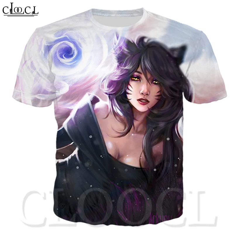Футболка Ahri Мужская/женская с 3D принтом популярная Повседневная рубашка в стиле