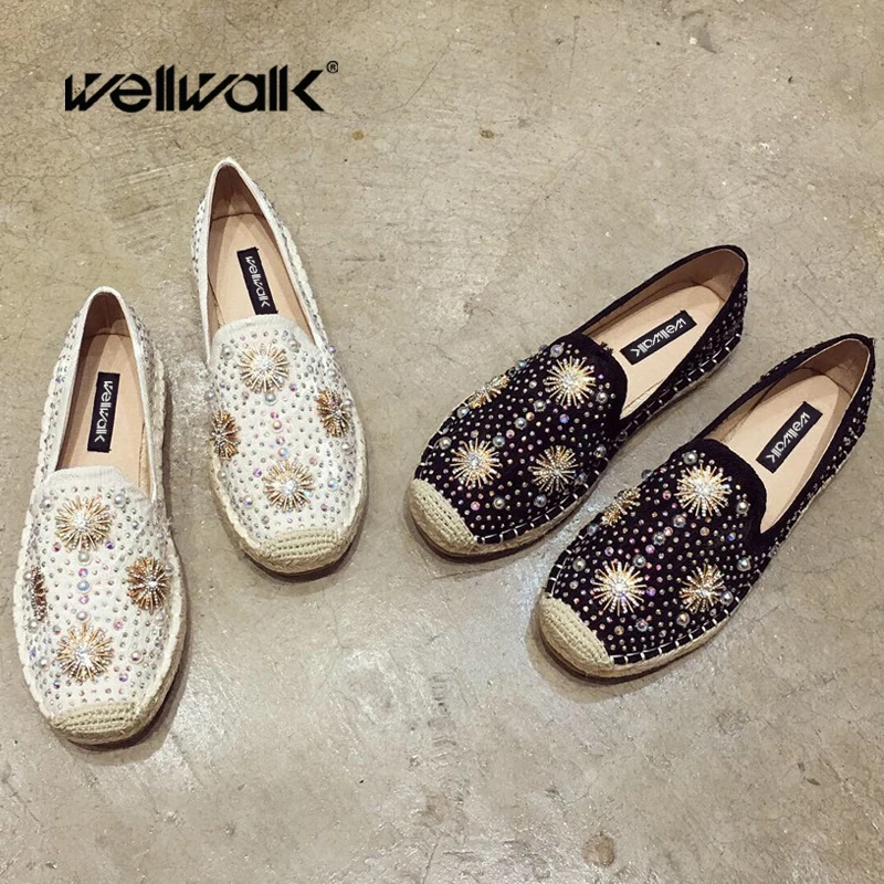 Модные эспадрильи женская обувь на плоской подошве из пеньки цветные Лоферы со