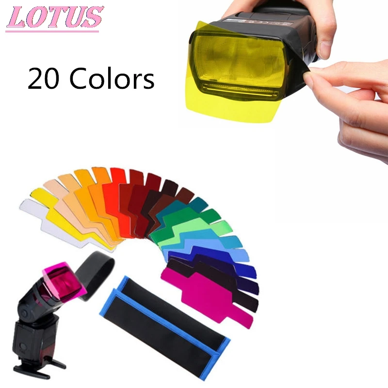 

20pcs Flash Speedlite Color Gels Filters For Canon Camera Photographic Gels Filter Flash Speedlite Speedlight