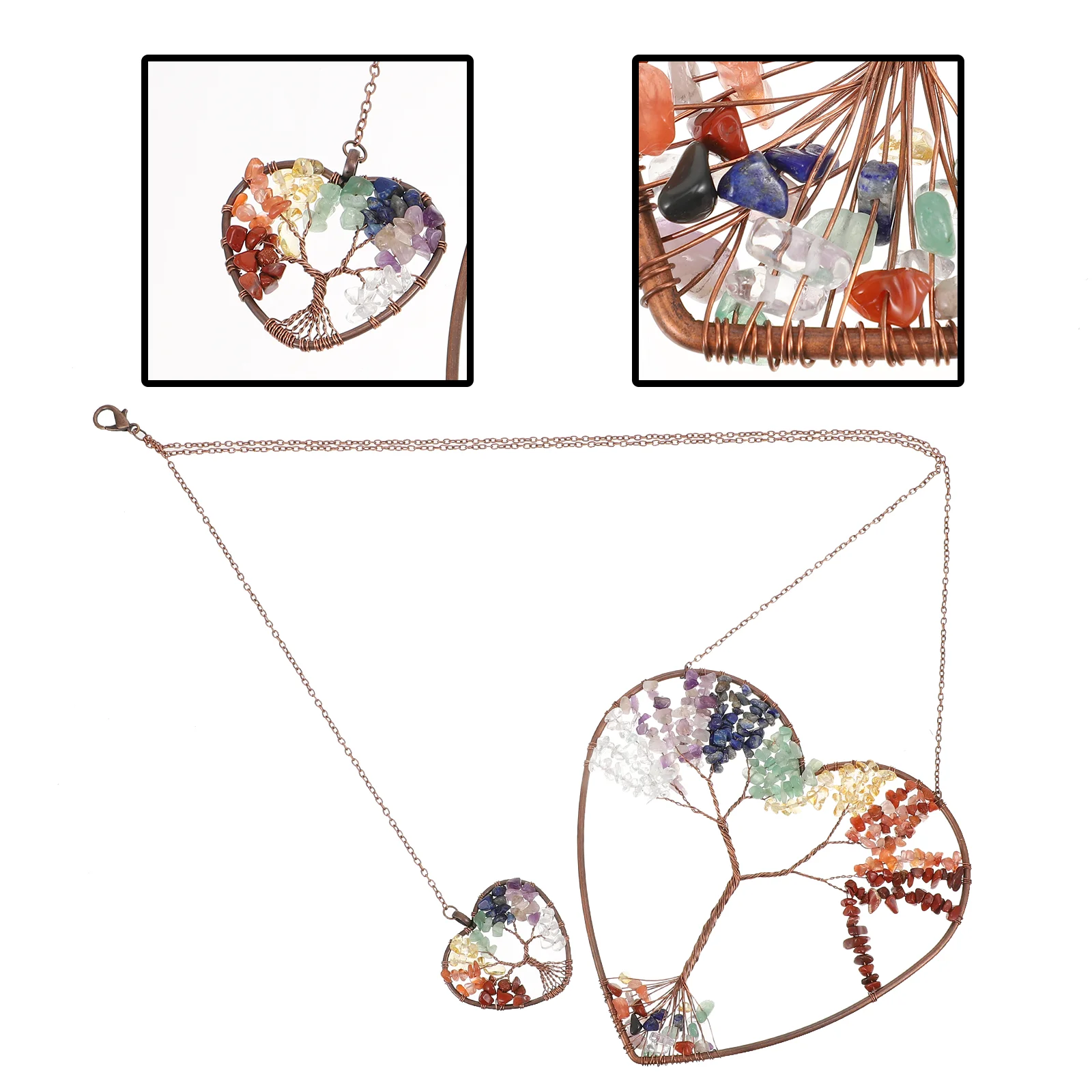

1 Pc Gemstone Life Tree Modeling Delicate Pendant Yoga Home Interior Decoration