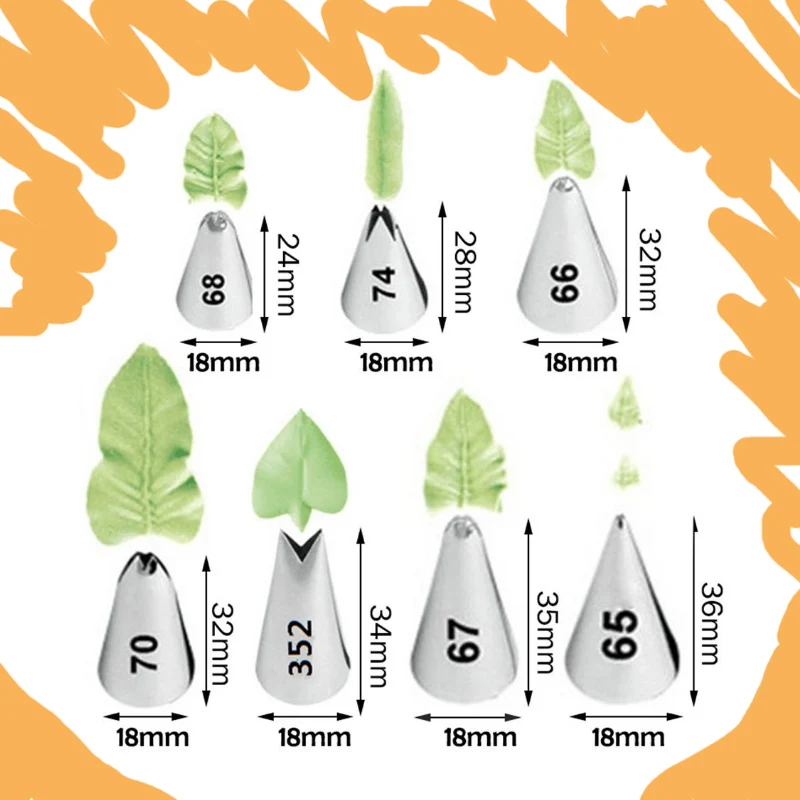 7 шт./компл. глазури трубопроводов сопла лист Нержавеющая сталь Кондитерские