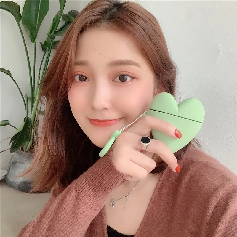 

Heart Original Silicone Case For Apple Airpods 1/2 Wireless Bluetooth Earphone Cover Shockproof for Air Pods Protective Cover