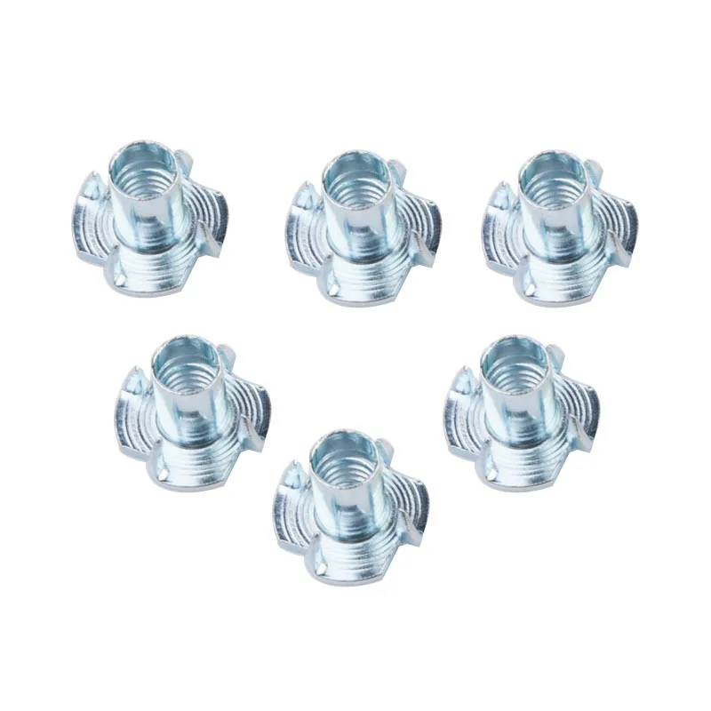 1/4&quot-20 T-Nuts | 100pc Pronged Tee Nut. for Wood Rock Climbing Holds Cabinetry Обустройство дома