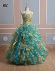 2021 Синий Золото Бальные платья бальное платье с вышивкой бисером и 16 Платья на выпускной, вечерние платья Vestido De 15 Anos BM61