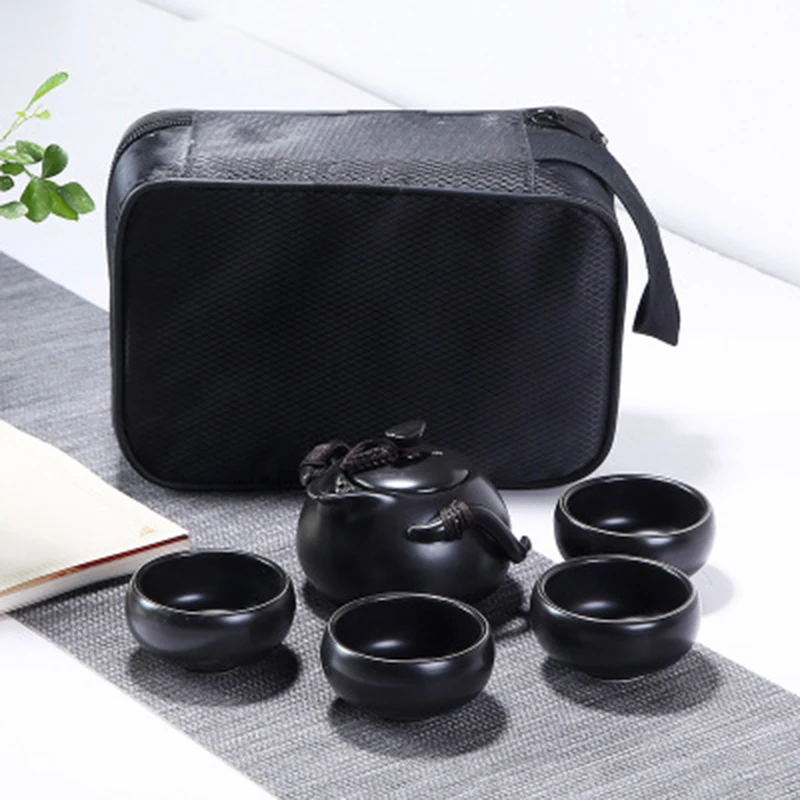 

Керамический чайник gaiwan, чайная чашка для китайского чайника puer, портативный чайный набор с дорожным мешком, бесплатная доставка