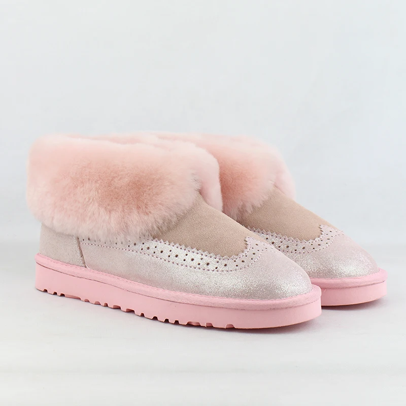 UVWP новые женские зимние ботинки высшего качества с натуральным мехом модные