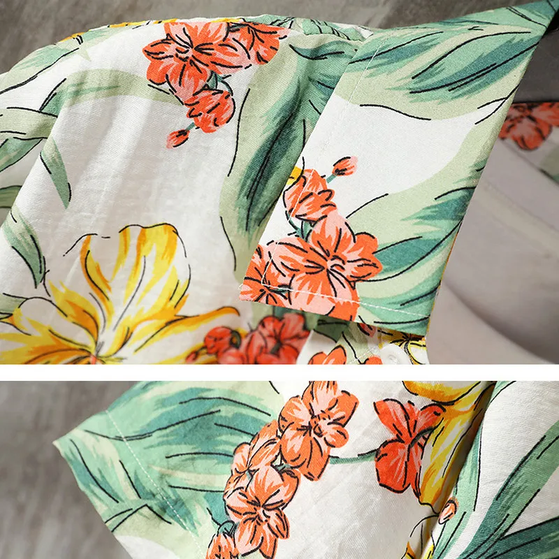 Костюм спортивный мужской с цветочным принтом хлопок приталенная рубашка