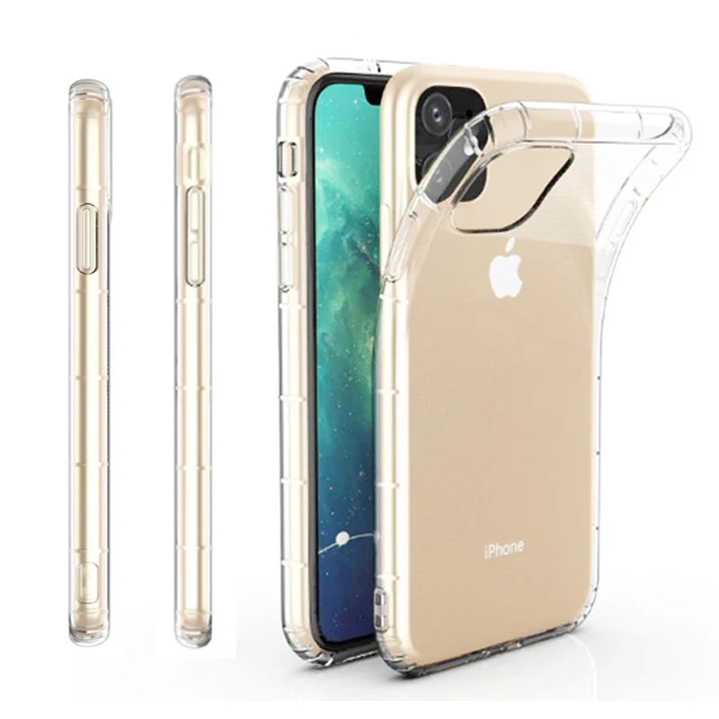 Противоударный чехол для iPhone 11 Pro max 2019 XS MAX XR 8 7 6 прозрачный мягкий силиконовый