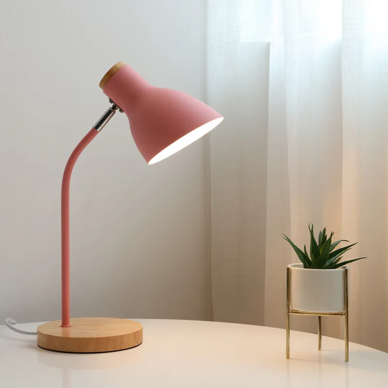 Modern Wood Table Lamp 6 Colours Metal Shade Desk lamp Bedside Bedroom Dimmable adjustable Reading Light Decor Lighting | Освещение