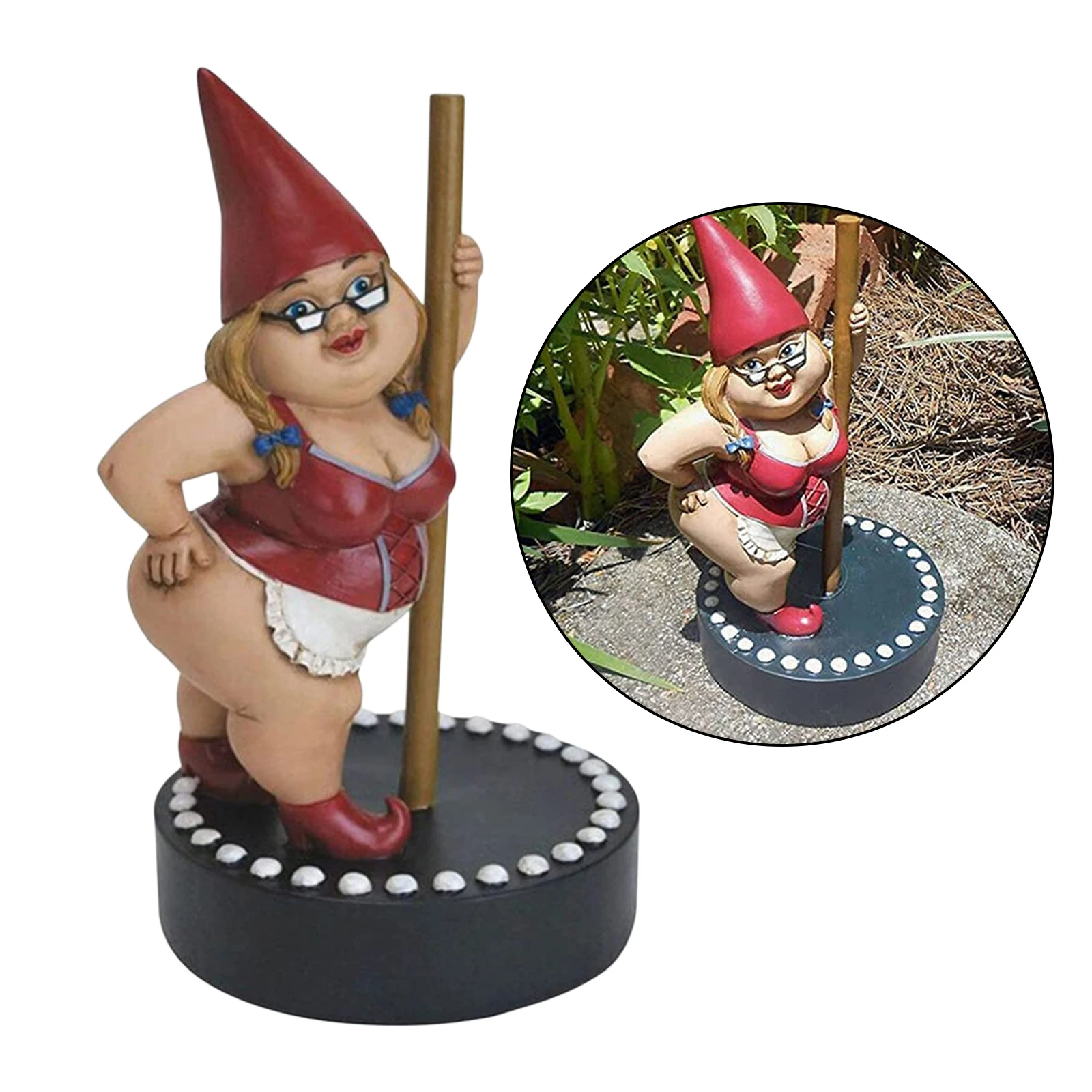 

Смола сад Танцы Статуя Гнома На открытом воздухе украшения для двора крыльцо подарок