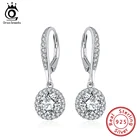 ORSA JEWELS 925 Висячие серьги из серебра 925 пробы Женские Ювелирные Аксессуары S925 Серебряные прозрачные круглые серьги AAAA CZ ювелирные изделия SE243