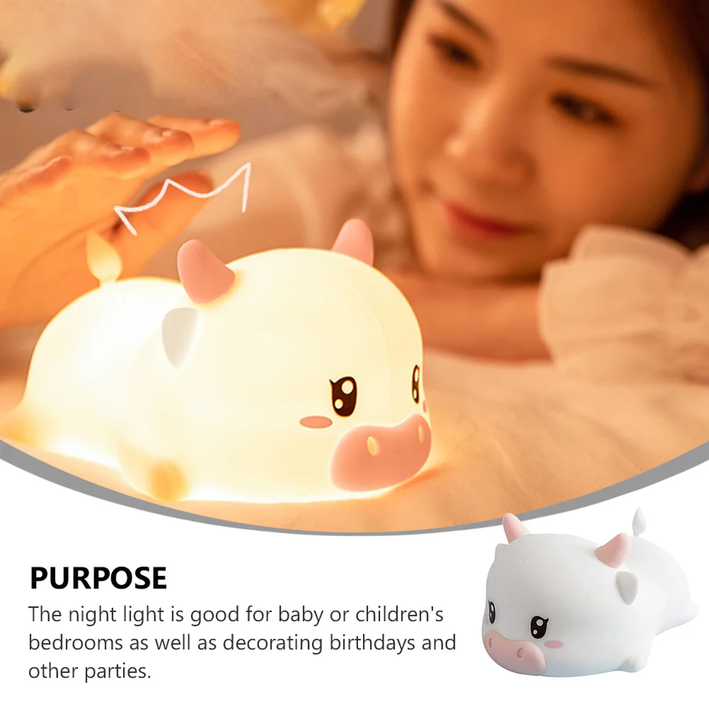 

1pc Cartoon Night Light Touch Sensor USB Rechargeable Silicone Bedside Lamp
