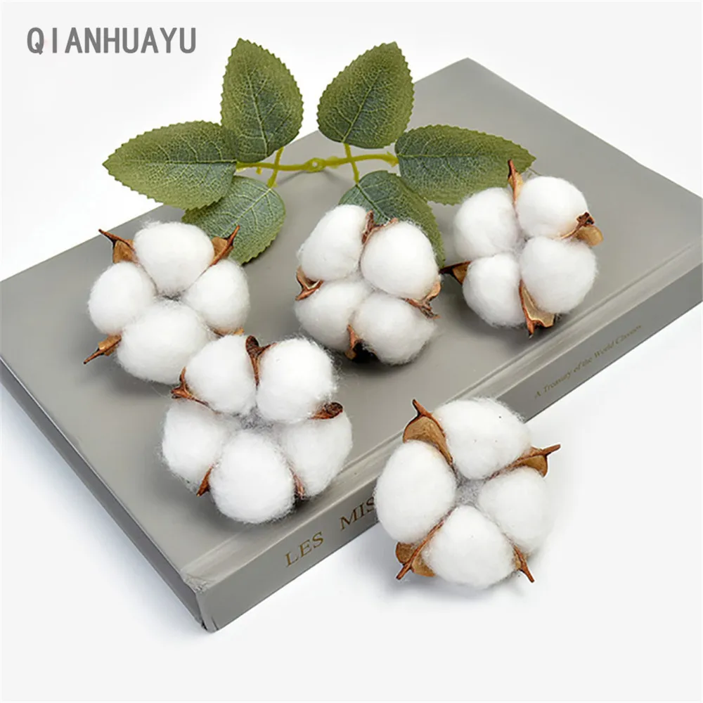 10 шт. 5 см белая хлопковая головка капок голова сухие цветы Декор для Свадьбы