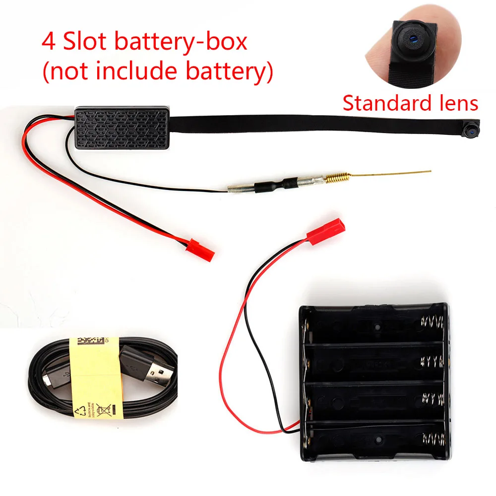 4 Slot battery box Wifi сетевая камера Веб-камера IP P2P HD 1080P мини-камера DIY беспроводная камера модуль с активированным движением DV видеокамера маленькая - Цвет: 4 Slot battery box