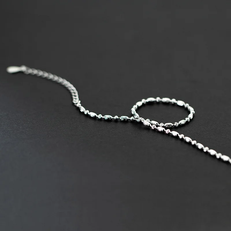 Оригинальная искусственная Серебряная резная овальная и круглая шариковая цепь