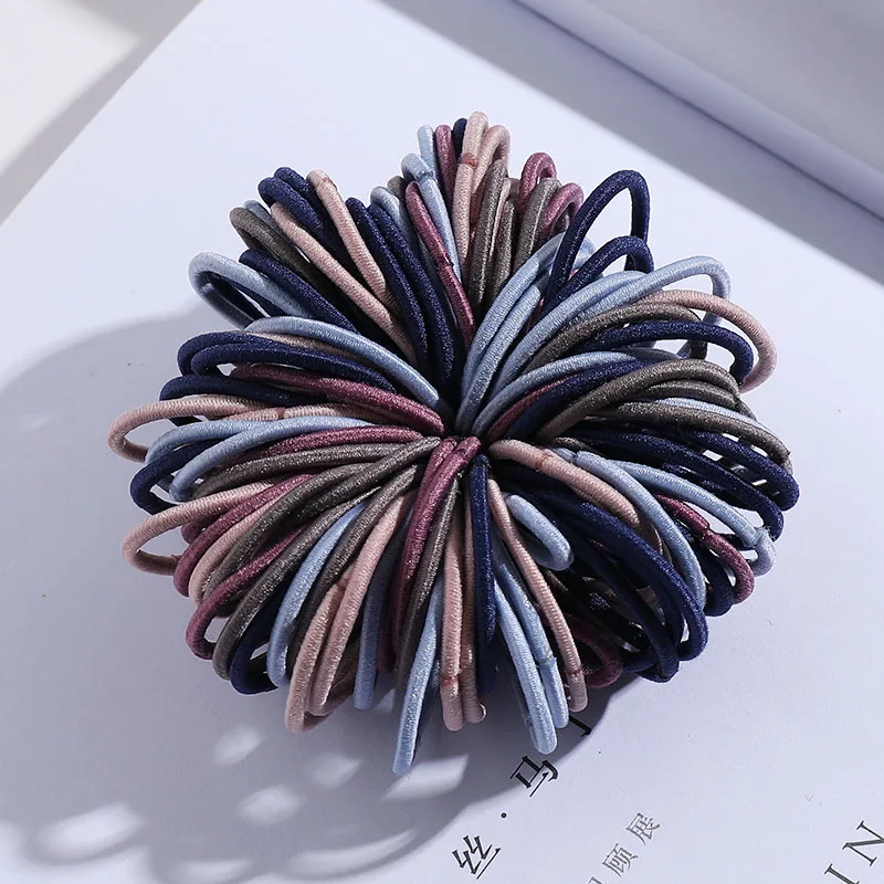 mix colors 6 New 100PCS/Lot Girls Candy Colors Nylon 3CM Rubber Bands Children Safe Elastic Hair Bands Ponytail Holder Kids Hair Accessories - Цвет: mix colors 6
