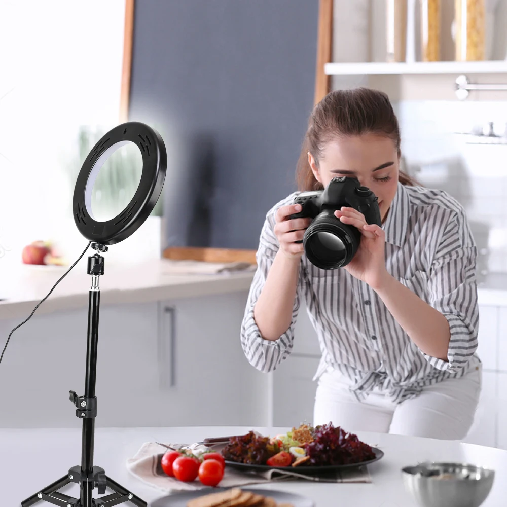 8 дюймов фотографии затемнения светодиодный селфи кольцо светильник Youtube 3000-6000k