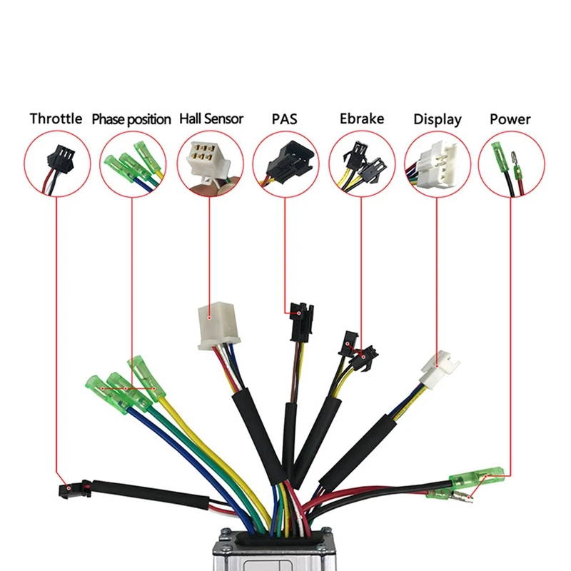 36V 48V 350W 17A Electric Bicycle Sine Wave Controller With KT LCD5 Display Thumb Throttle And Sensor E-Bike Accessories | Спорт и