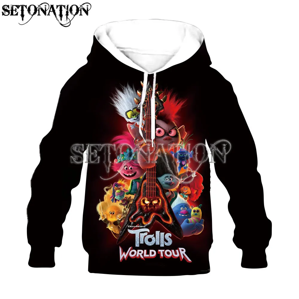 С героями мультфильма тролли Детская Объёмный рисунок (3D принт) для маленьких