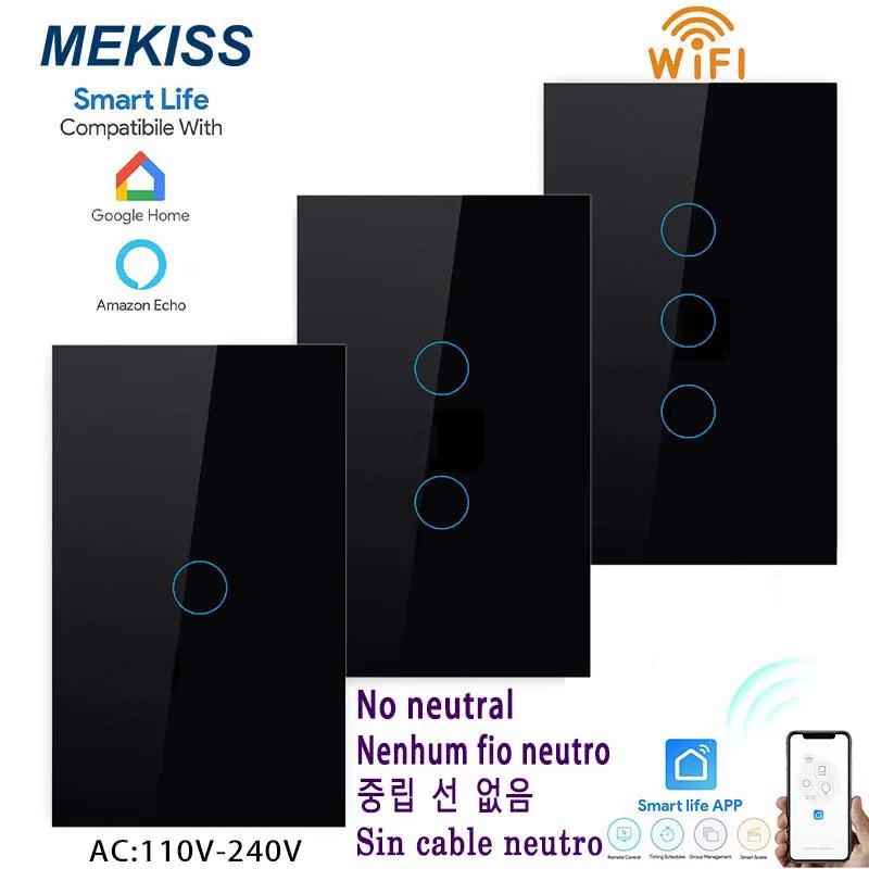 Умный сенсорный выключатель Wi-Fi дистанционное управление через приложение